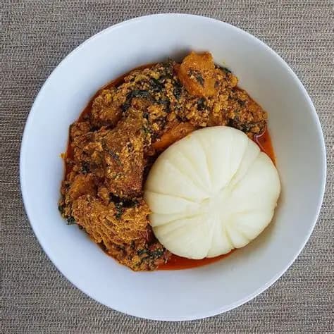 Egusi Soup with Pounded Yam